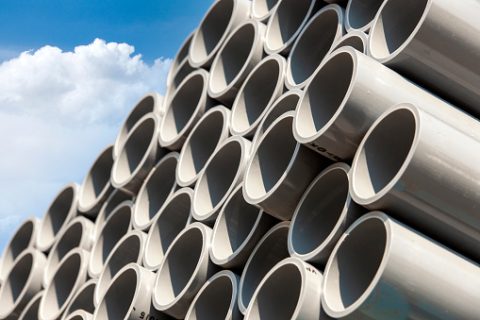 Close-up PVC round tubes